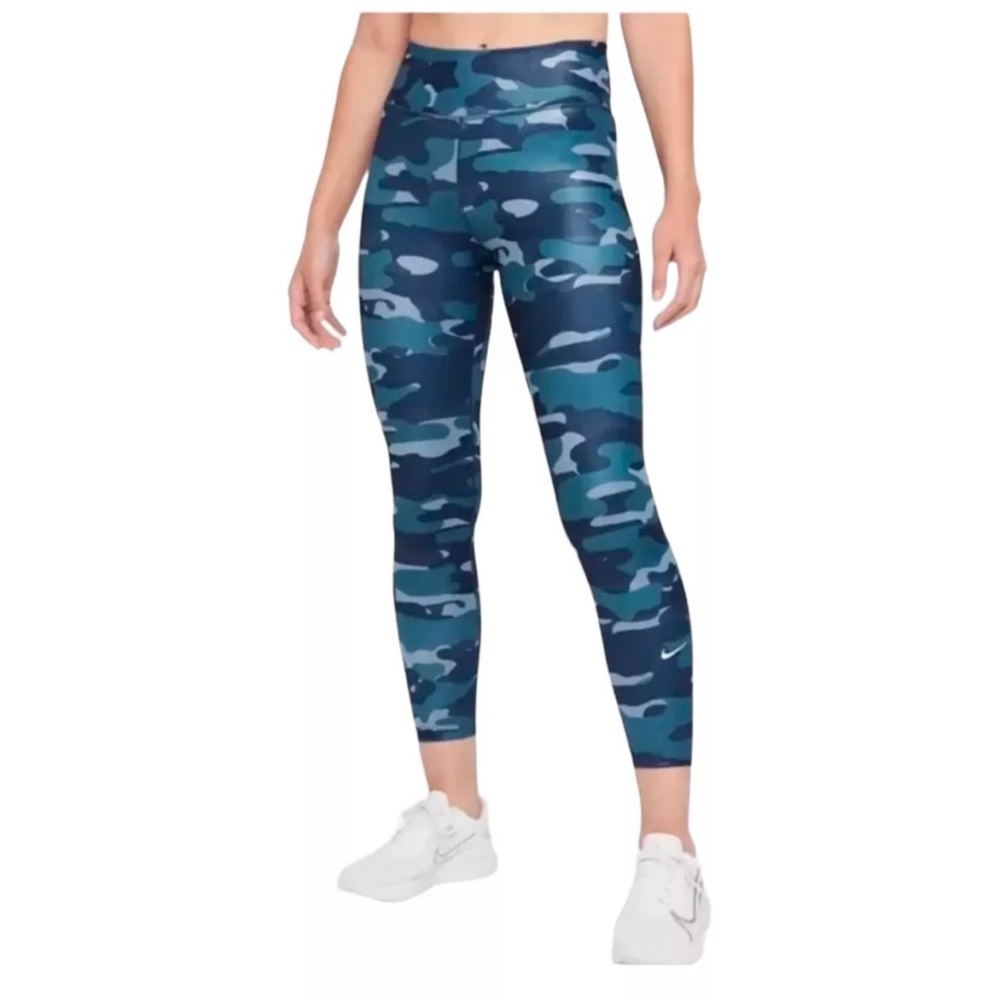Nike One Leggings Blue Camouflag Small